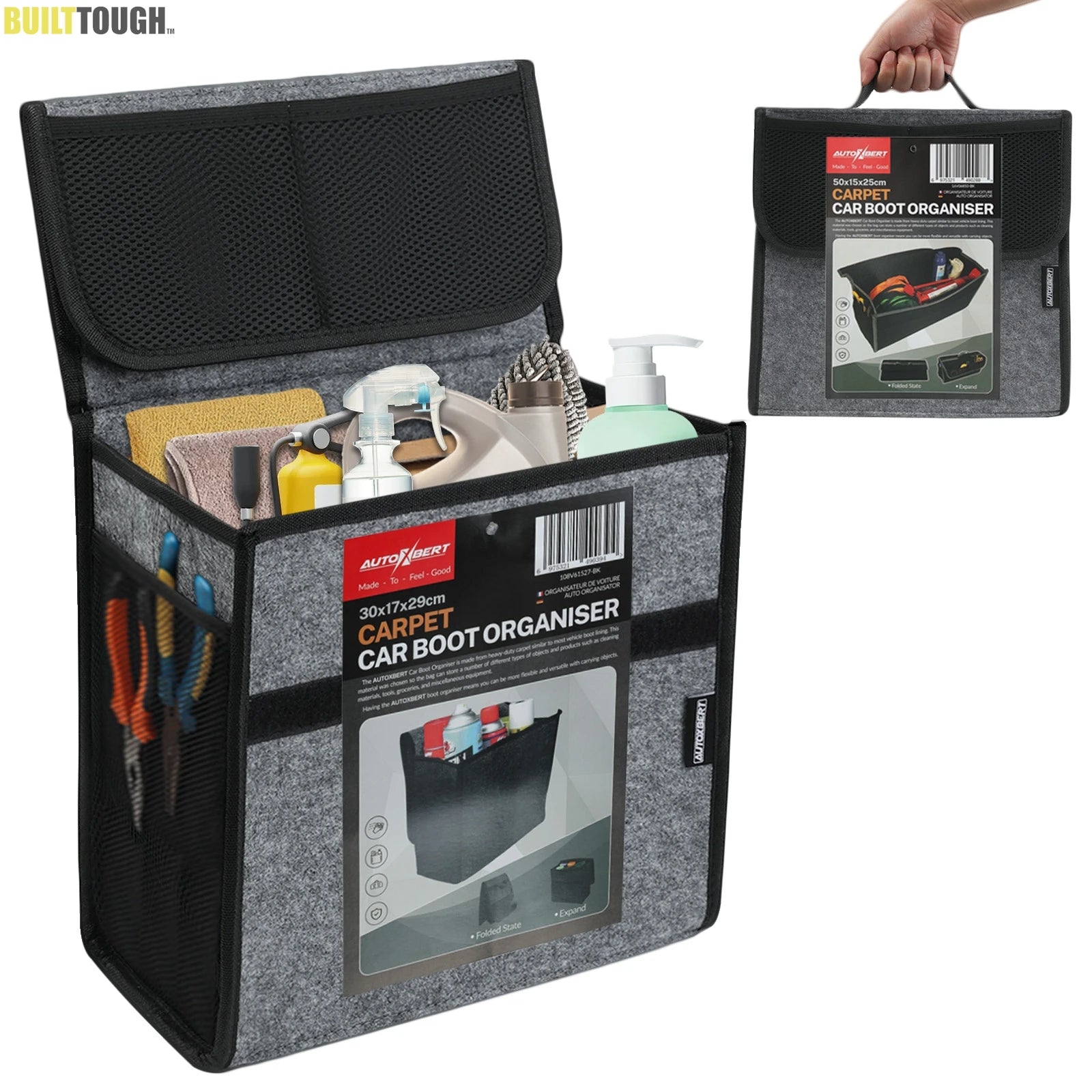 Collapsible Felt Car Trunk Organizer – Portable Boot Storage Bag
