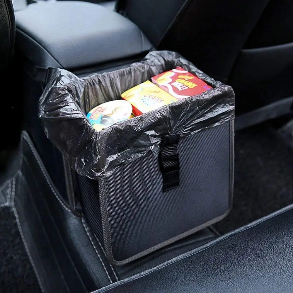 Car Seat Back Organizer with Hanging Trash Bin & Armrest Storage